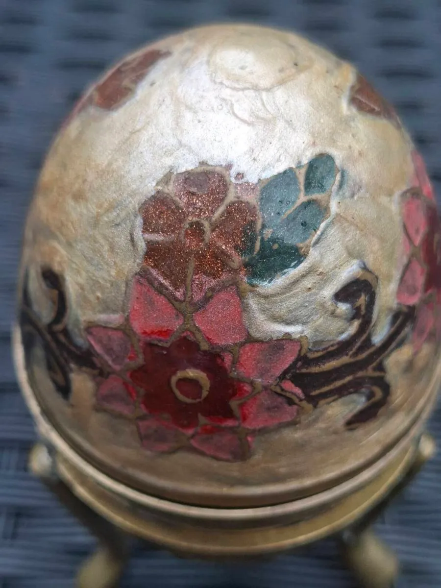 1970's Cloisonné/Enamel Brass Egg Trinket Box - Image 2