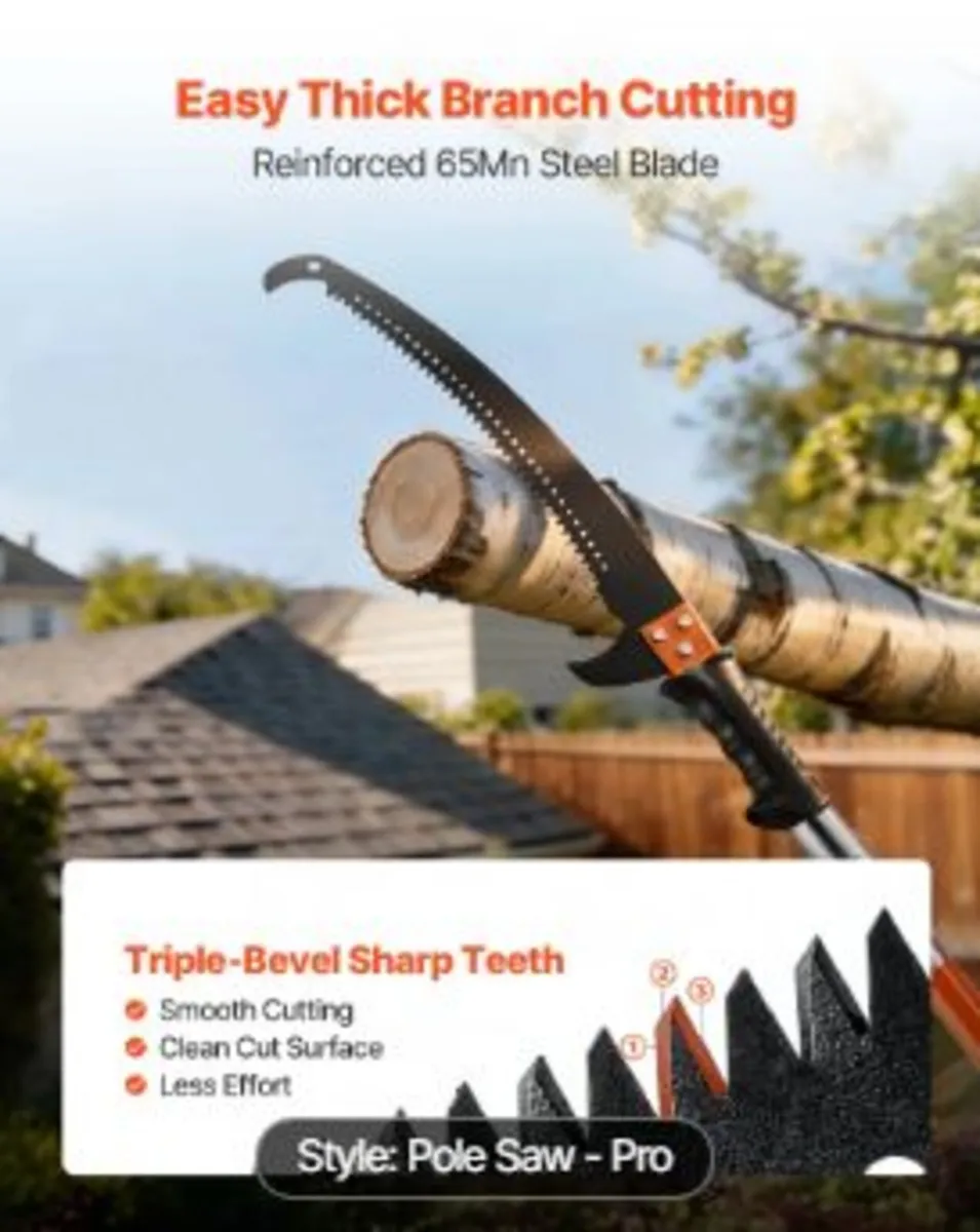 Manual Pole Saw, 2.2 - 8.2 m Extendable - Image 2