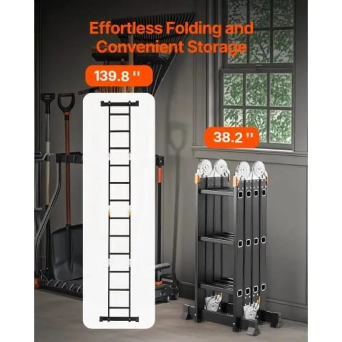 Multi-Purpose Folding Ladder, 7-in-1 Tall Extensio - Image 3