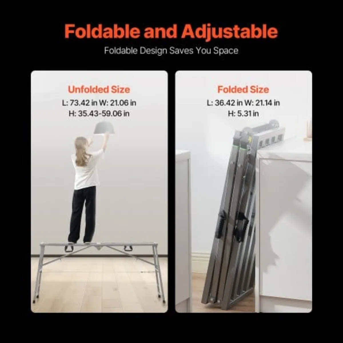 Work Platform, 4 Gear Adjustable Height, Folding A - Image 4