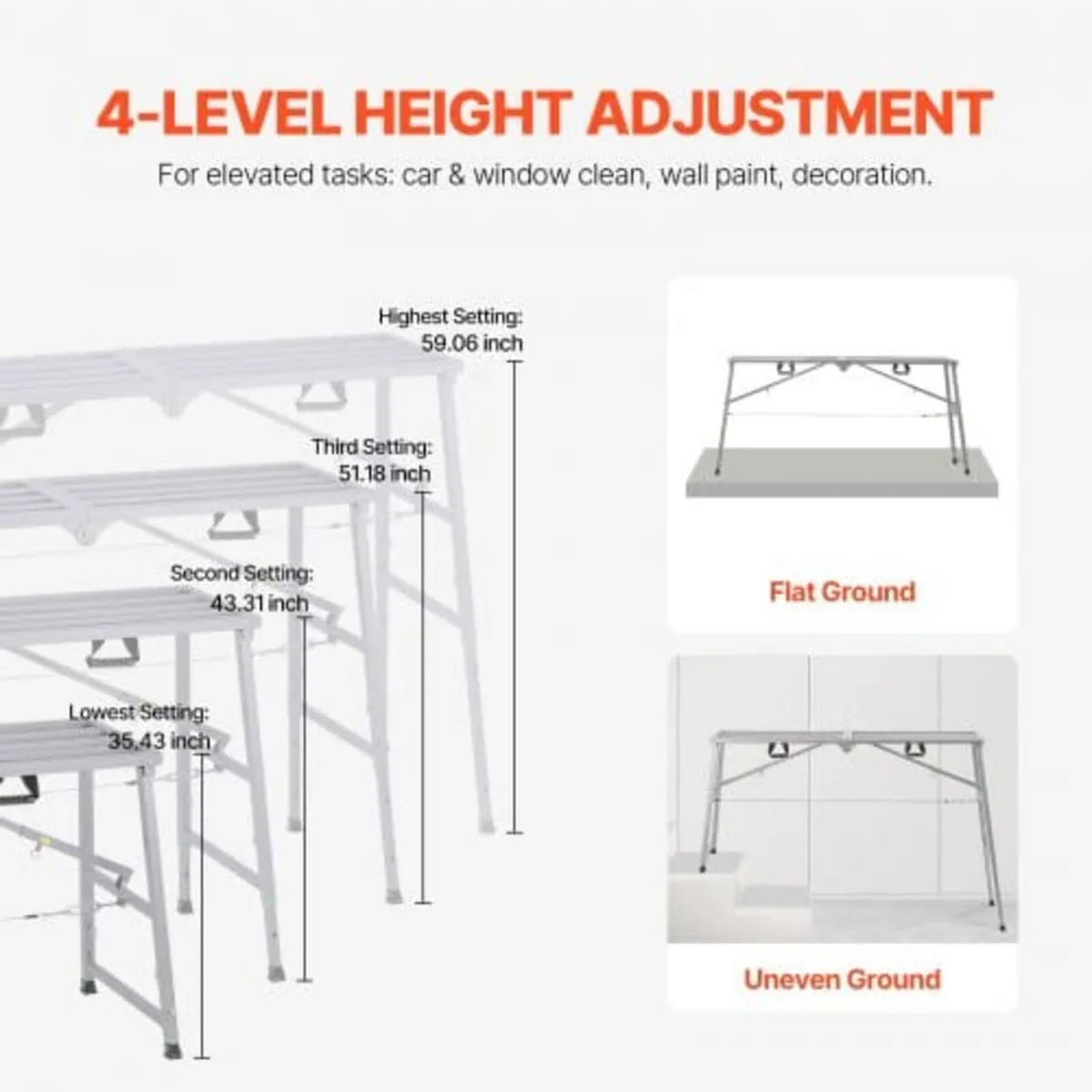 Work Platform, 4 Gear Adjustable Height, Folding A - Image 2