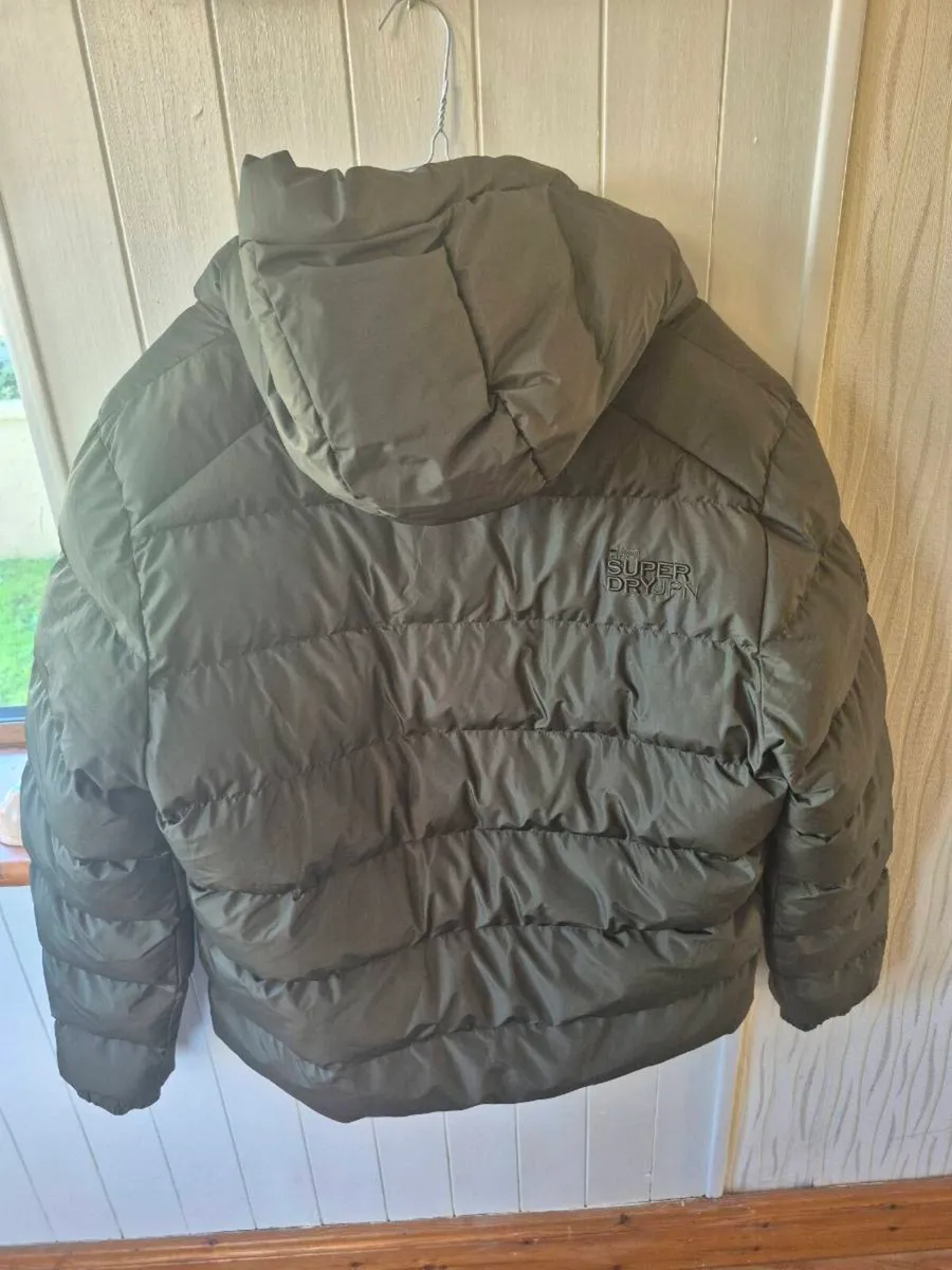 Superdry Khaki Green Mens Sports Puffer Jacket - Image 4