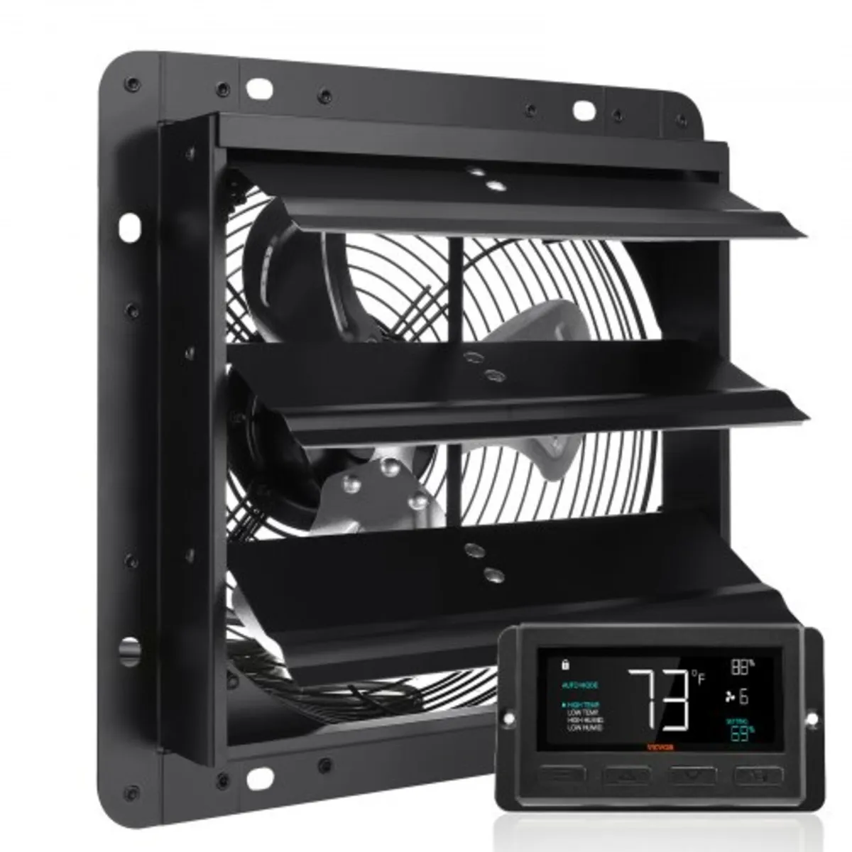 Shutter Exhaust Fan, 254mm with Temperature Humidi - Image 1