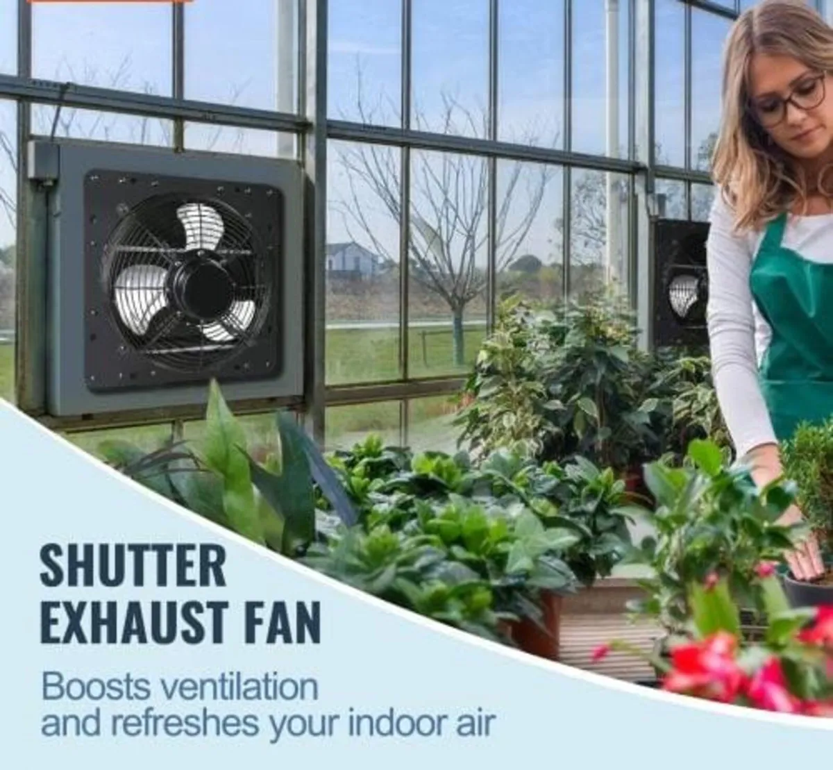 Shutter Exhaust Fan, 254mm with Temperature Humidi - Image 3