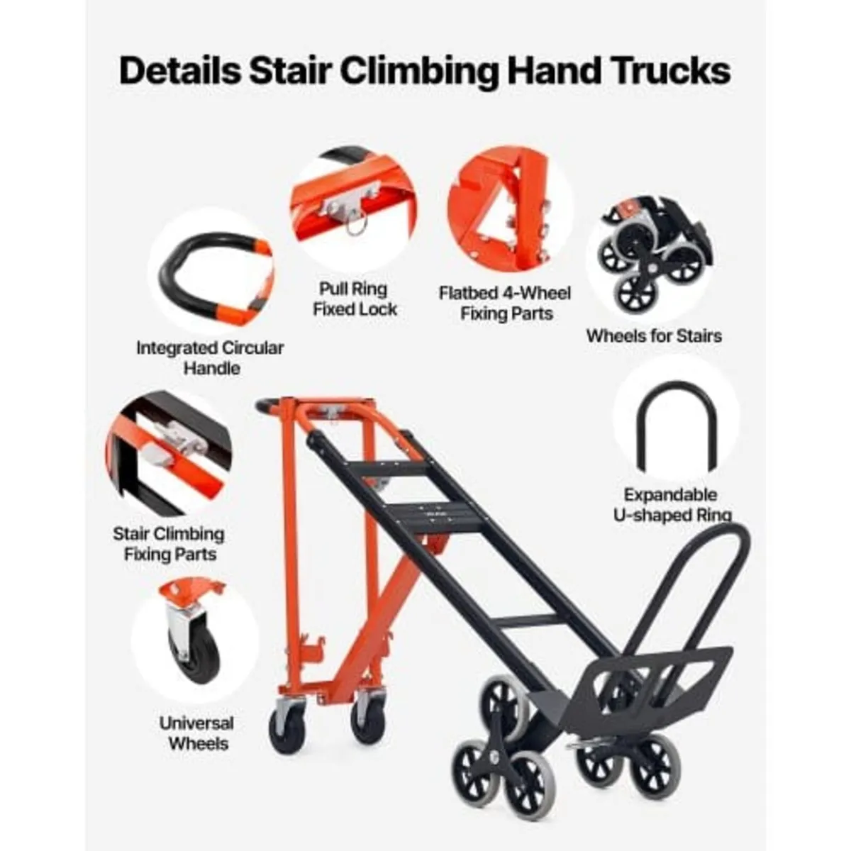 3 in 1 Industrial Convertible Stair Climbing Cart, - Image 3