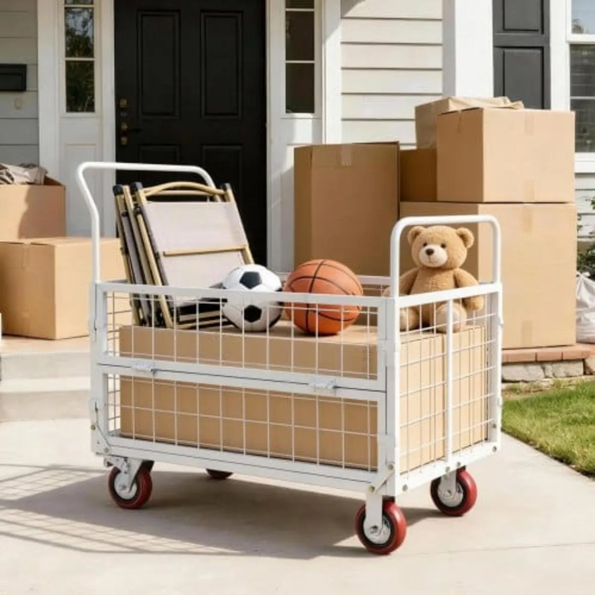 Platform Truck Cart with Cage, 2000 lbs Capacity, - Image 4