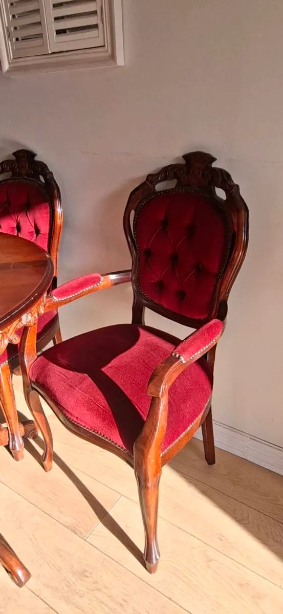 Antique table and chair set - Image 3