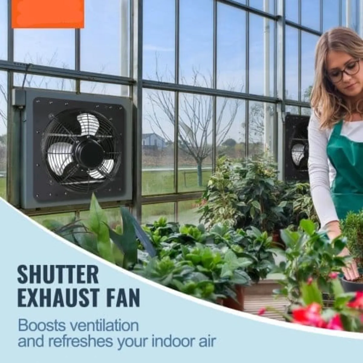 Shutter Exhaust Fan, 356 mm with Temperature Humid - Image 4
