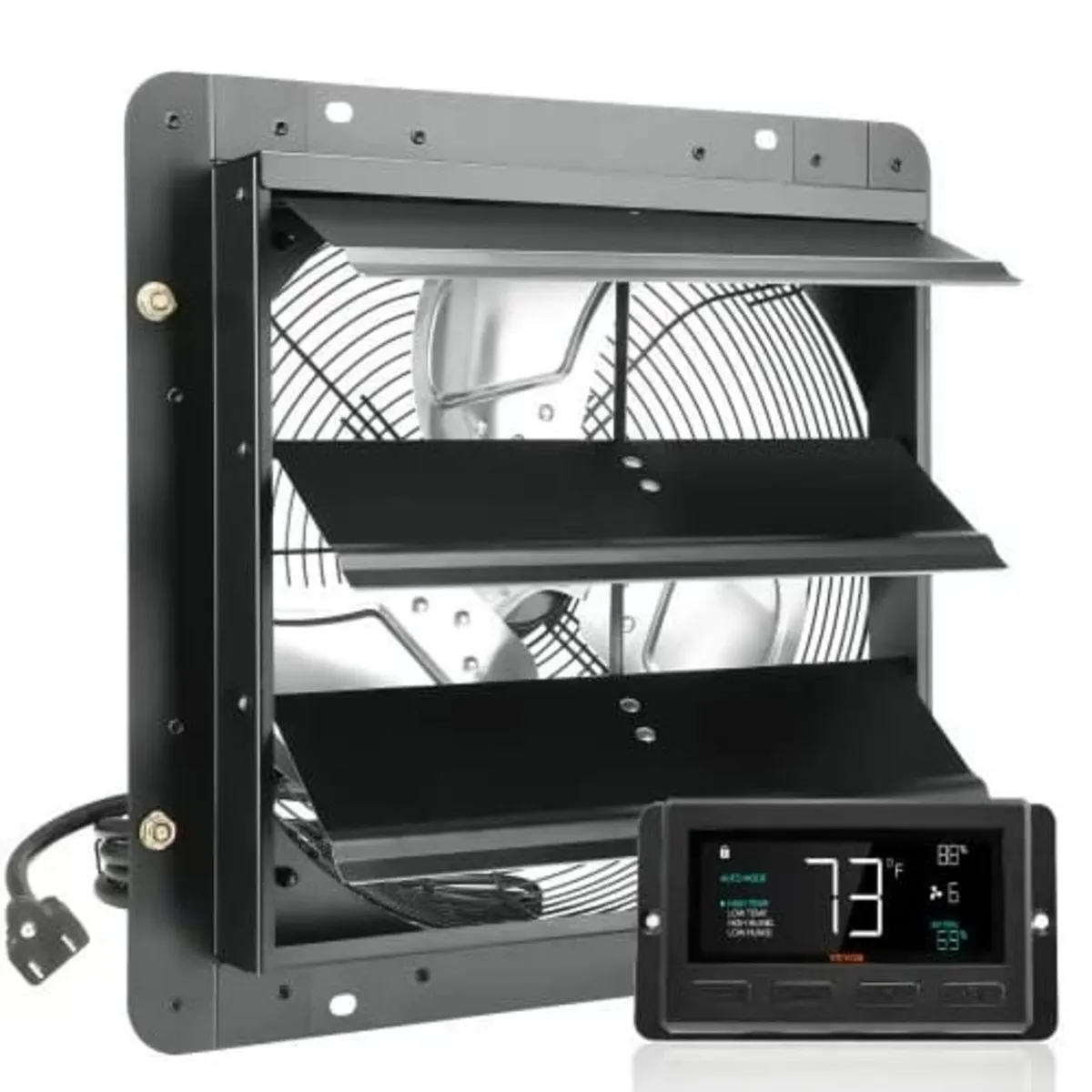 Shutter Exhaust Fan, 356 mm with Temperature Humid - Image 1