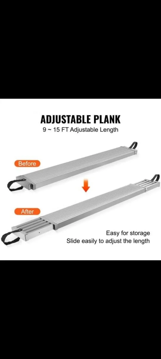 Aluminum Work Plank Telescoping 9-15 ft/2.7-4.6 m - Image 2