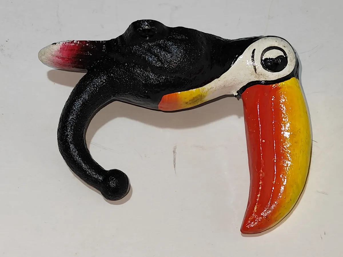 Cast Iron Colourful Toukan Coat Hook - Image 3