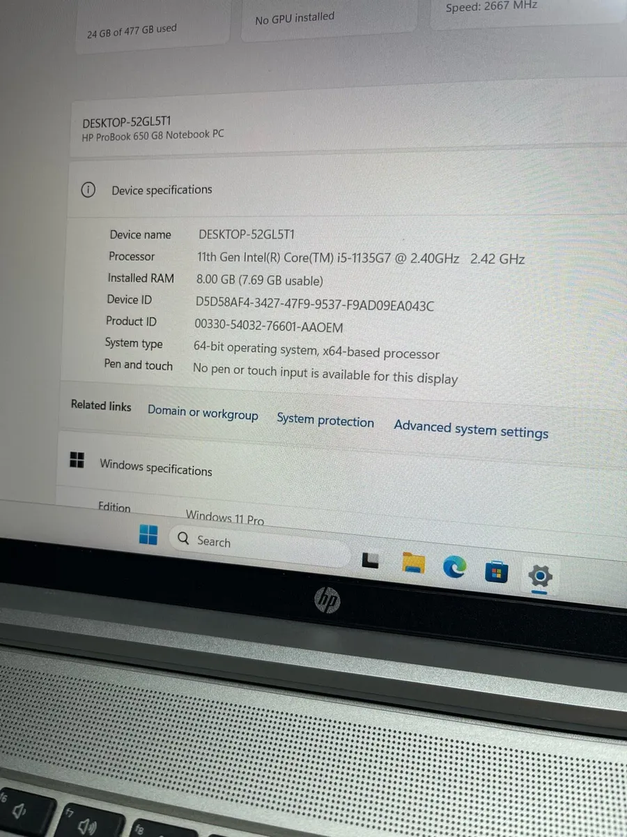 HP laptop i5 pro 11 Gen 8/512 Windows 11 - Image 4