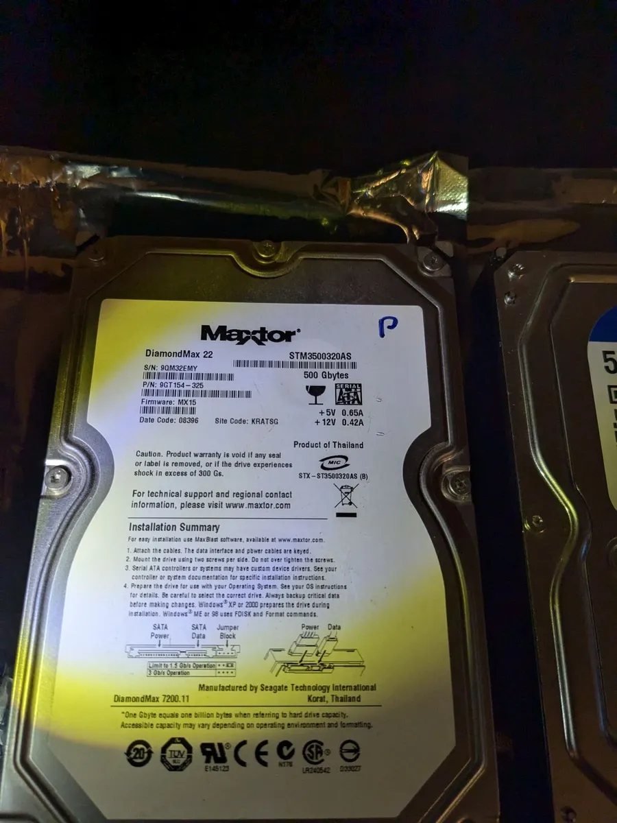 3.5" LFF SATA Mixed Hard drives 500GB each - Image 2