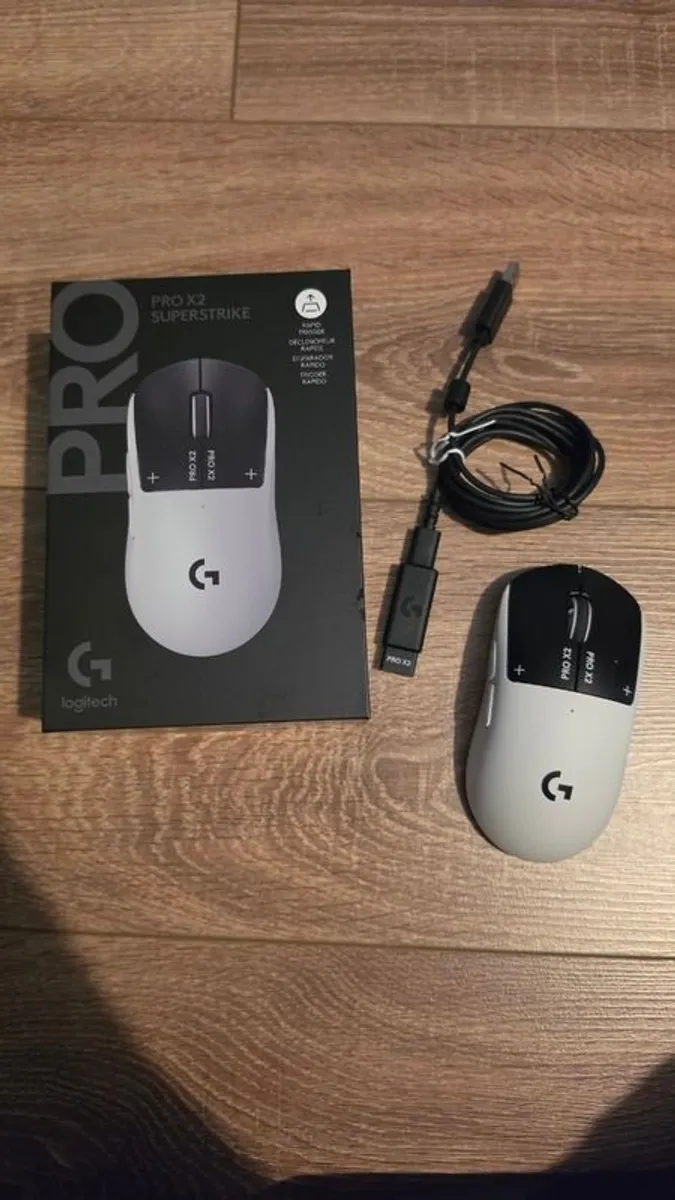 Logitech G PRO X2 SUPERSTRIKE Wireless Gaming Mouse (Custom Corepad Skatez CTRL pre-installed) - White - Image 1