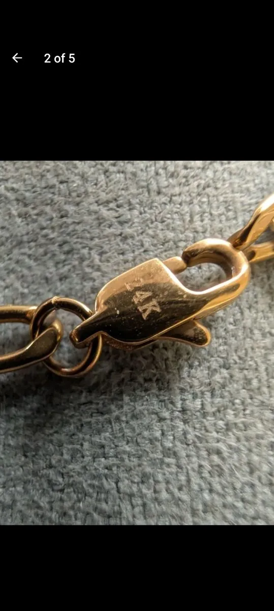 Adorato 24k Gold Cross and Figaro chain(22 inch) - Image 2