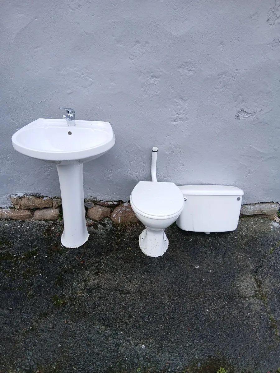 Bathroom Sink and Toilet - Image 1