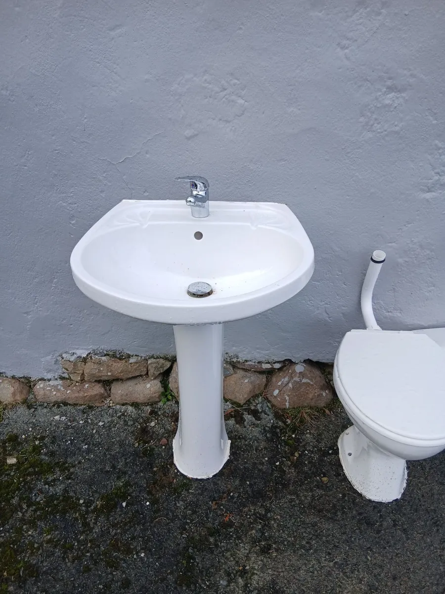 Bathroom Sink and Toilet - Image 2