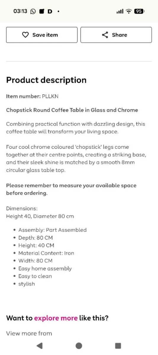 Chopstick Glass and chrome Coffee table - Image 3