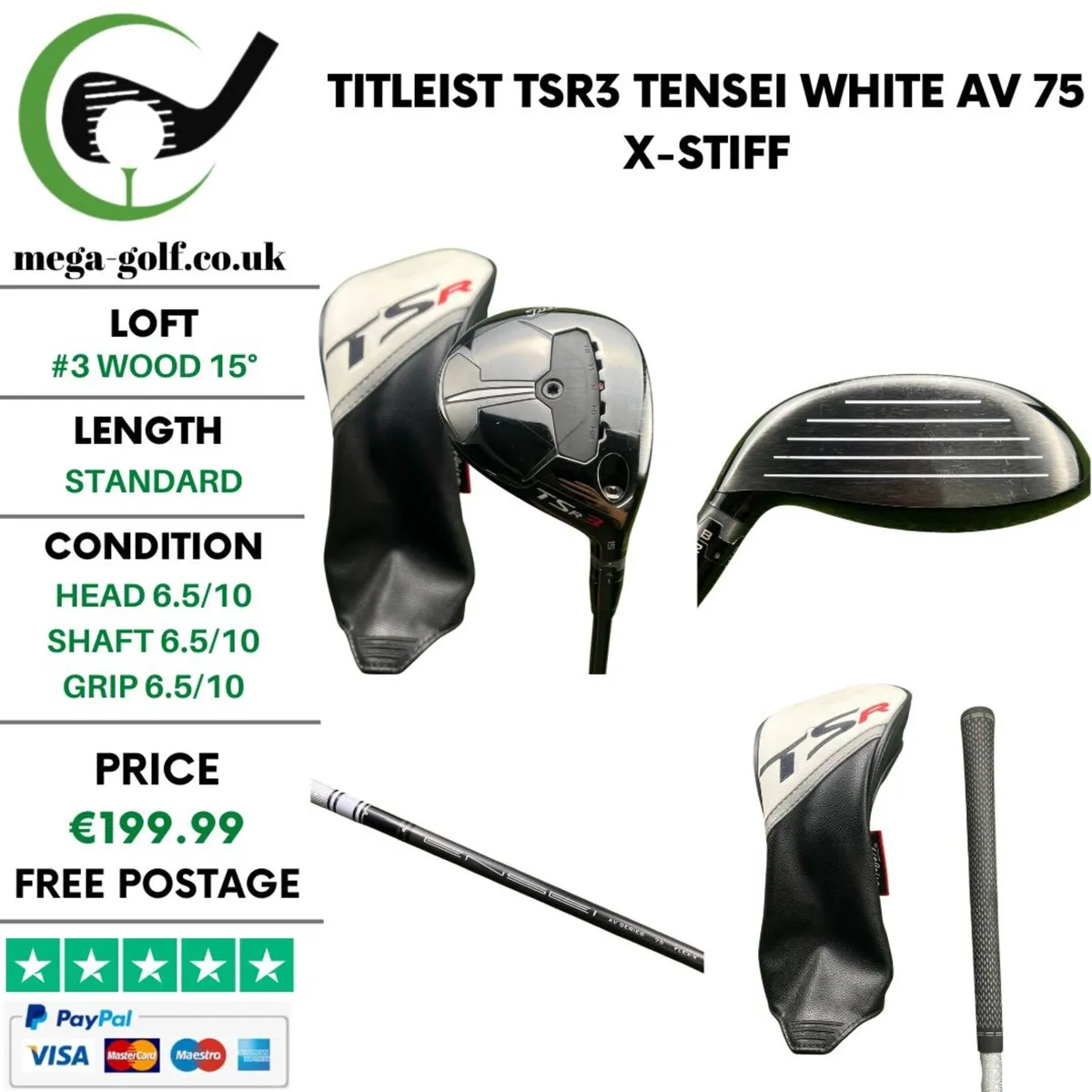Titleist TSR3 #3 Wood 15° / X-Stiff - Image 1