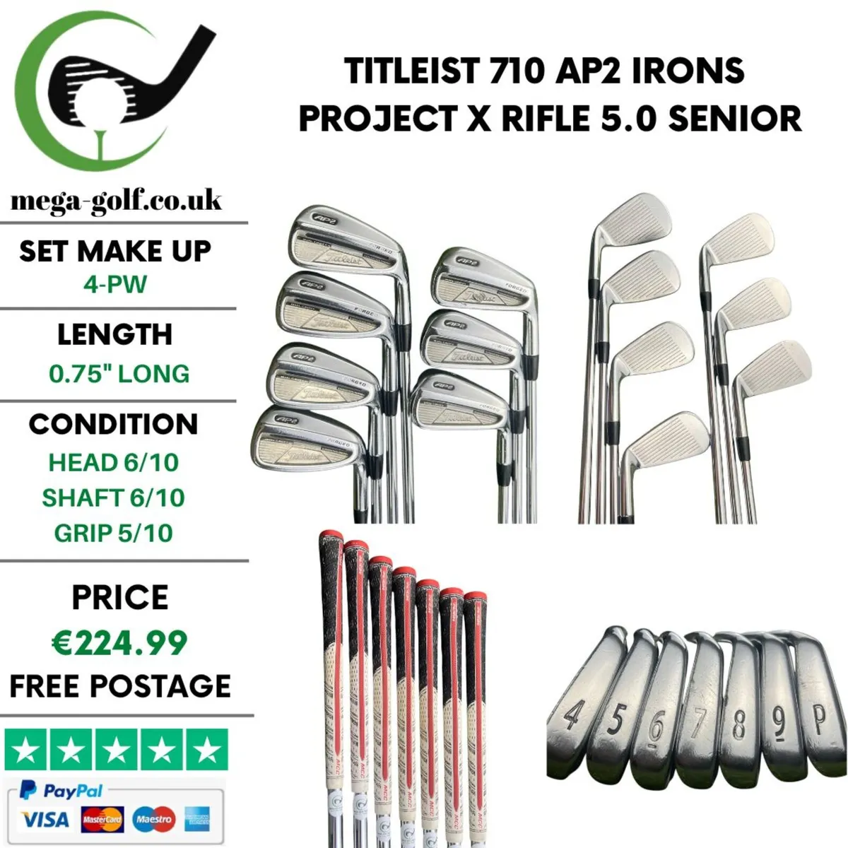 Titleist 710 AP2 Irons / 4-Pw / Senior - Image 1