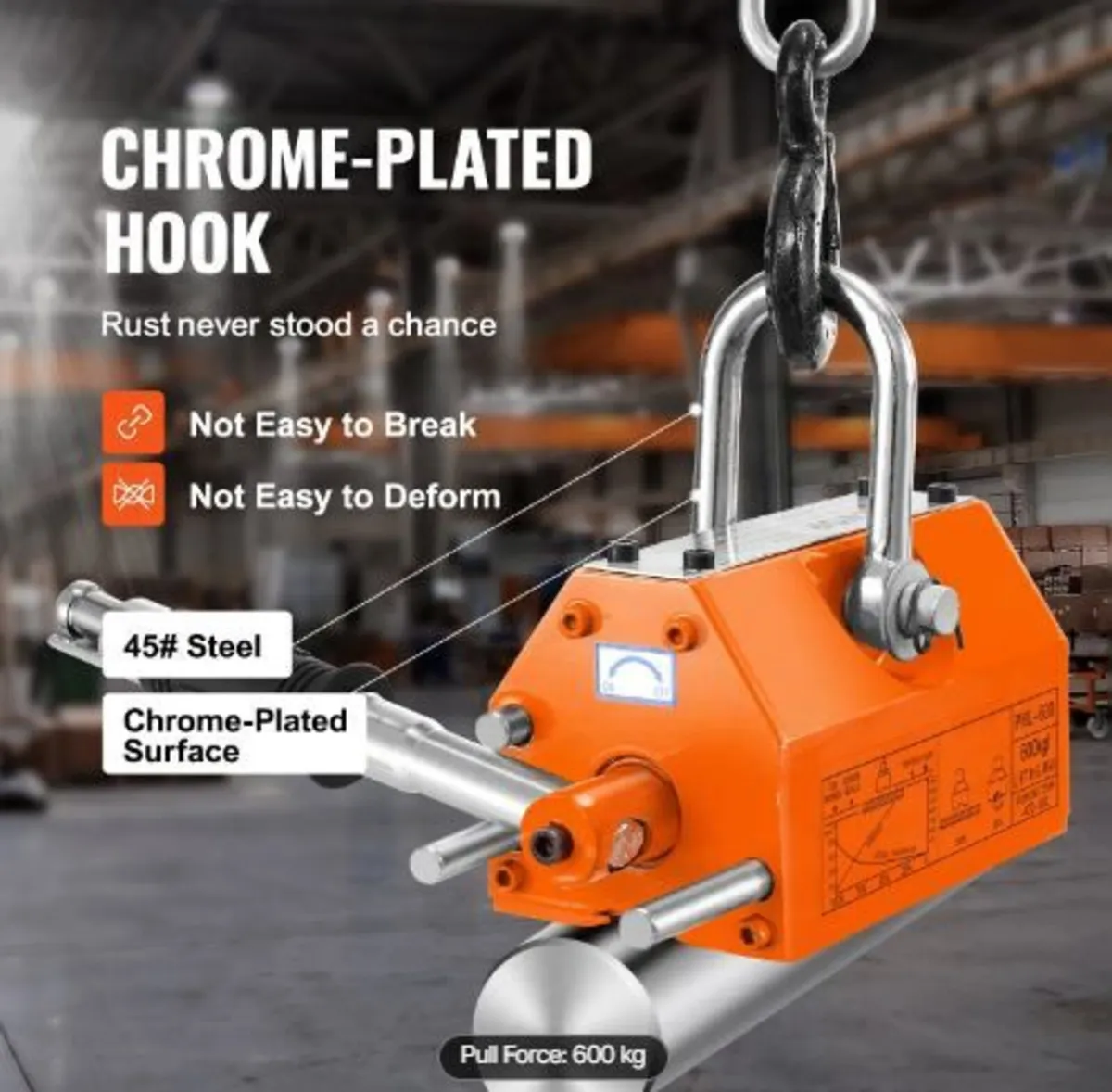 Magnetic Lifter, 1320 lbs/600kg Pulling Capacity - Image 3