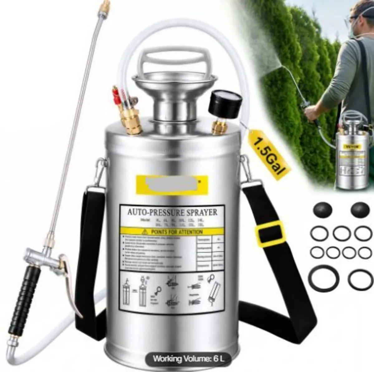 Stainless Steel Sprayer 6L Household - Image 4