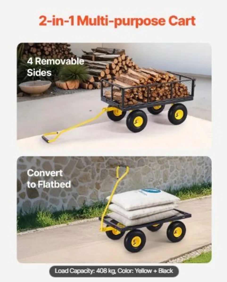 900 Lbs Heavy Duty Steel Garden Cart - Image 1