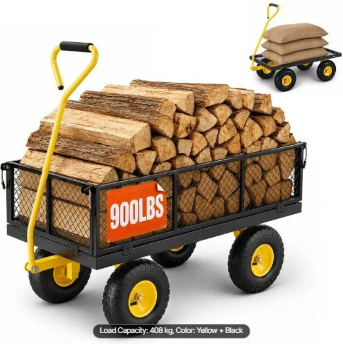 900 Lbs Heavy Duty Steel Garden Cart - Image 3