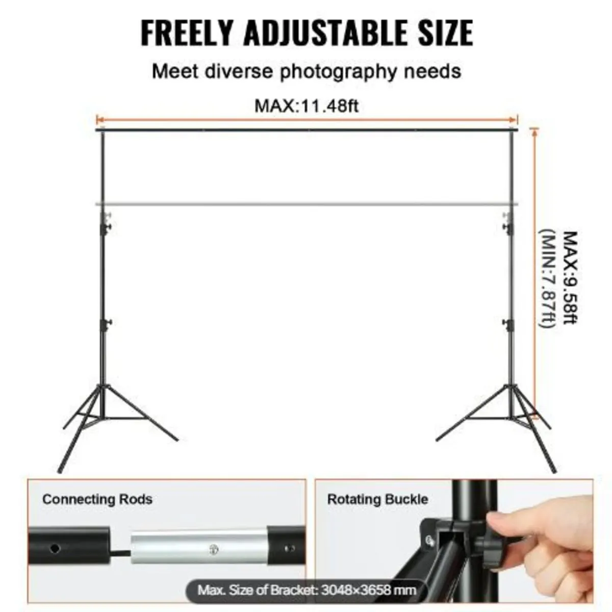 365.7 x 304.8 cm Heavy Duty Backdrop Stand - Image 2