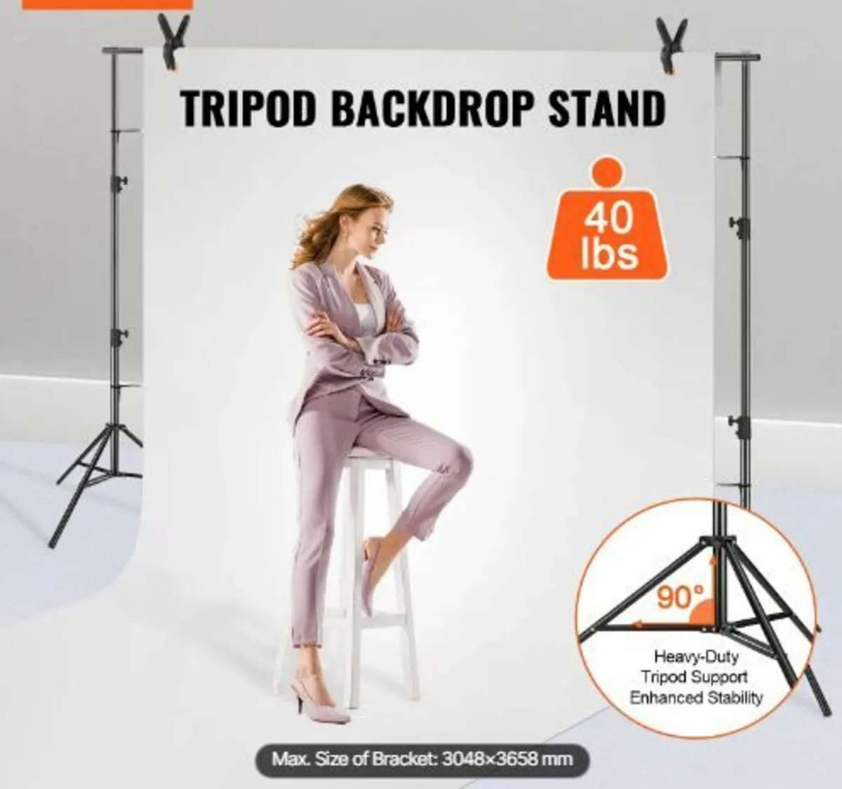 365.7 x 304.8 cm Heavy Duty Backdrop Stand - Image 3
