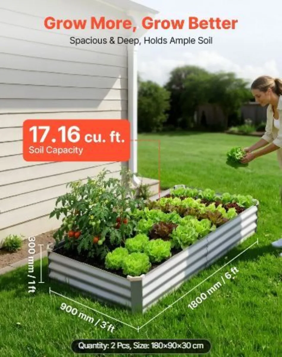 2 Pack Galvanized Raised Garden Beds - Image 1