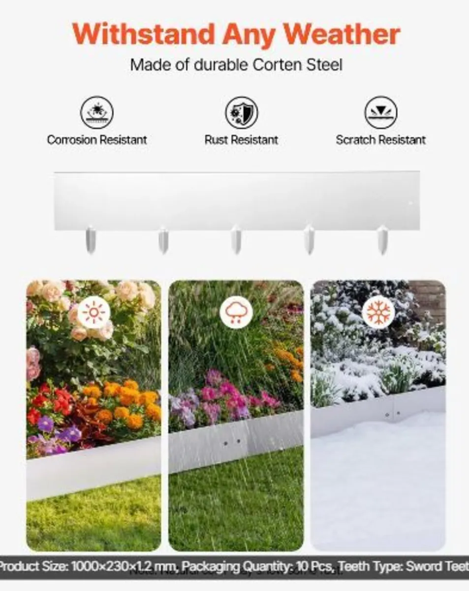 Corten Steel Landscape Edging, 10-Pack - Image 1