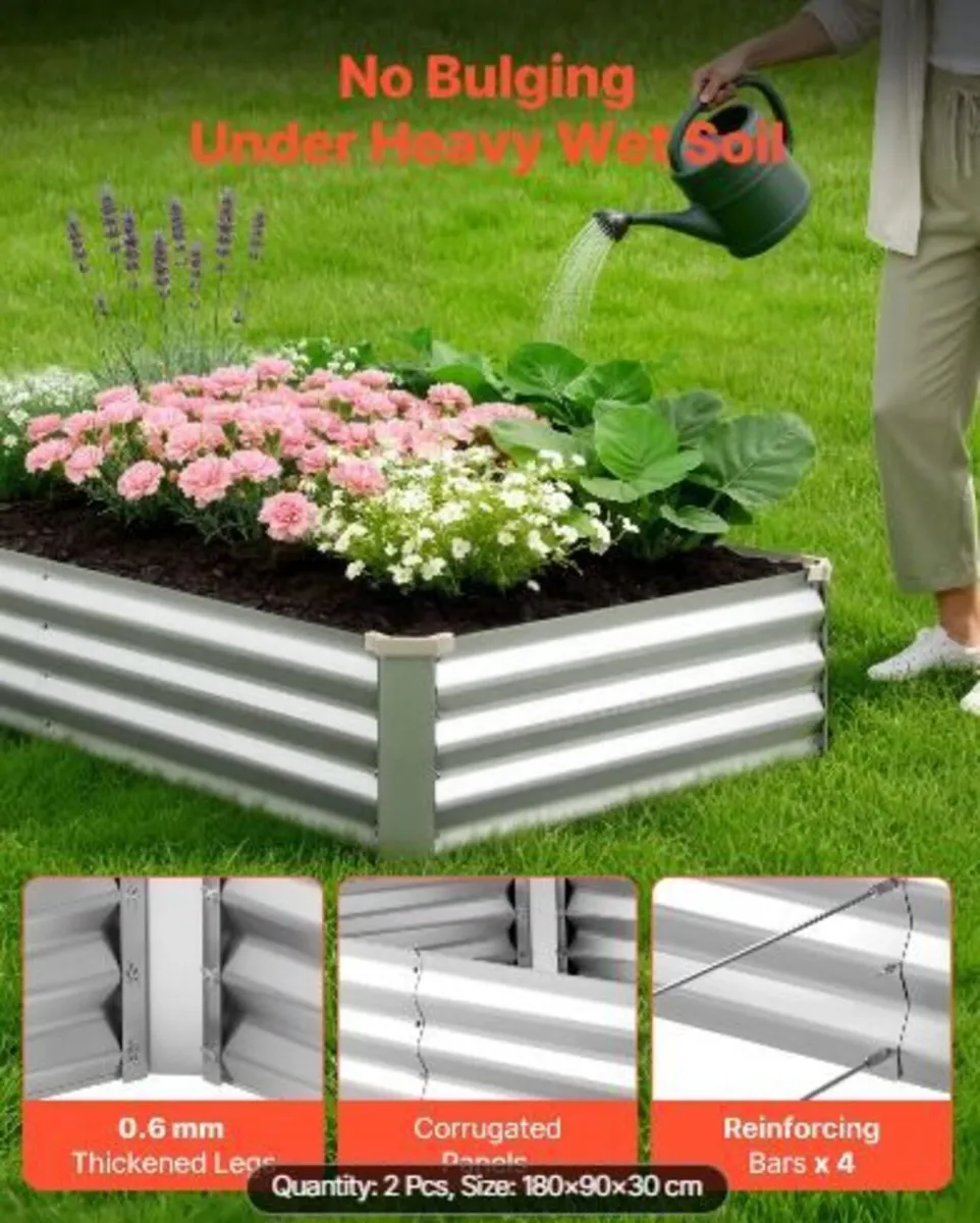 2 Pack Galvanized Raised Garden Beds - Image 2