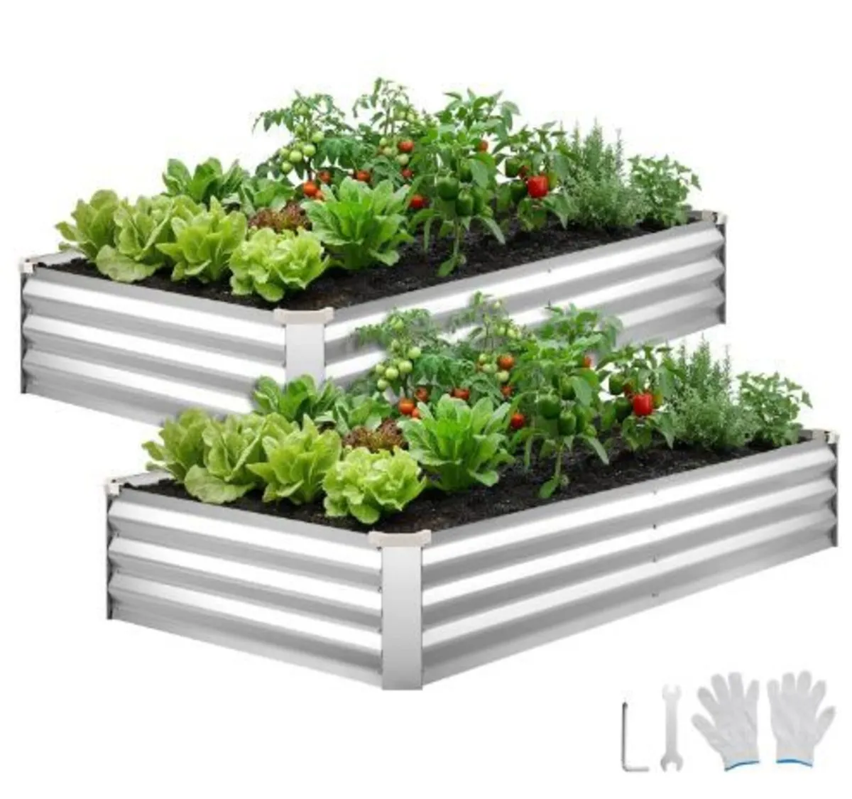 2 Pack Galvanized Raised Garden Beds - Image 3