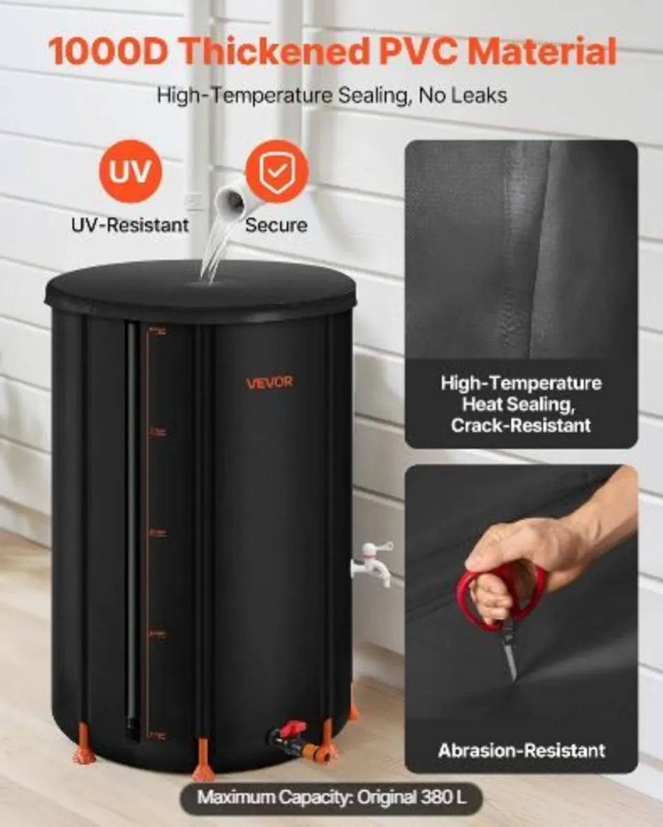 Collapsible Rain Barrel, 380 L Portable Rain - Image 2