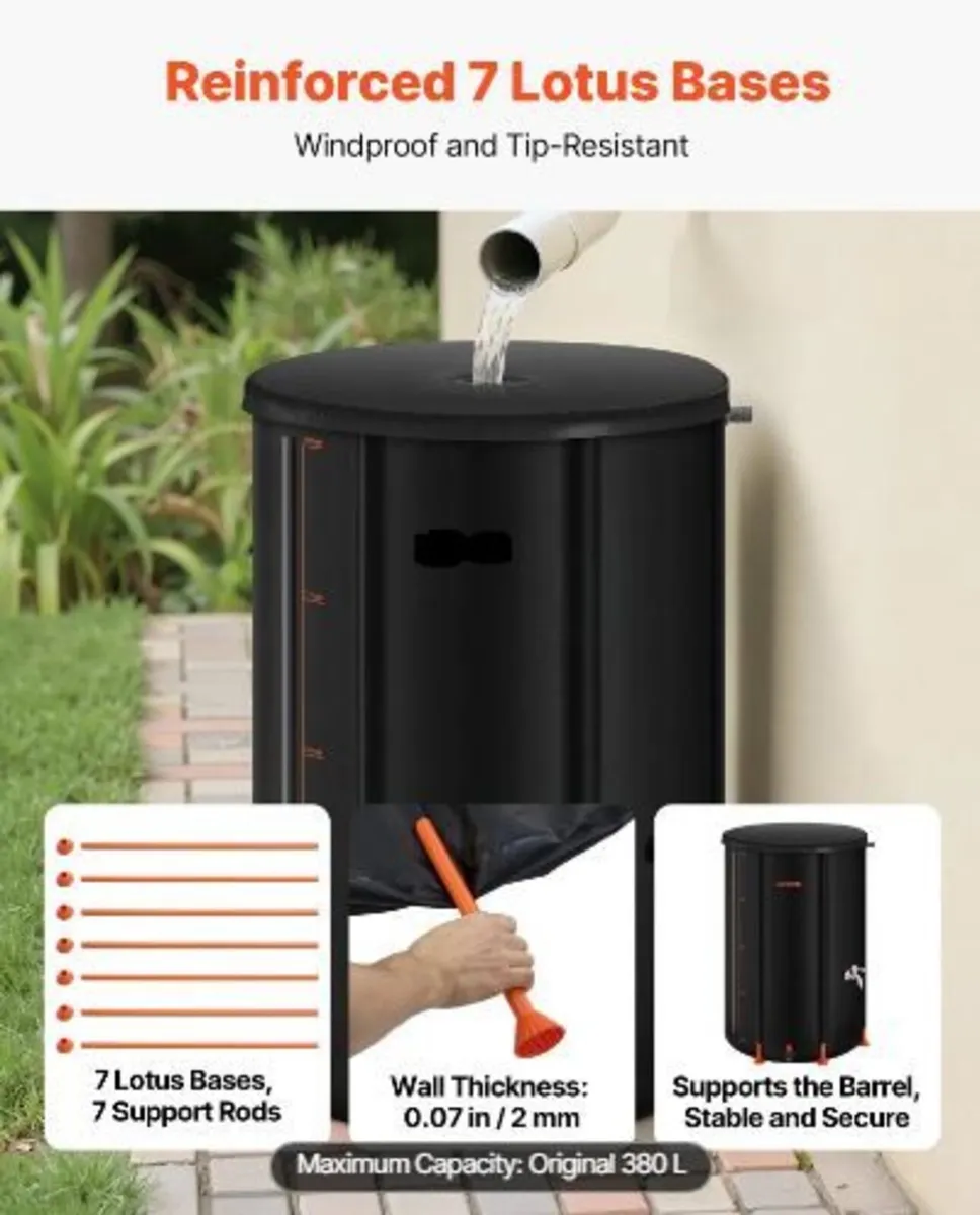 Collapsible Rain Barrel, 380 L Portable Rain - Image 4