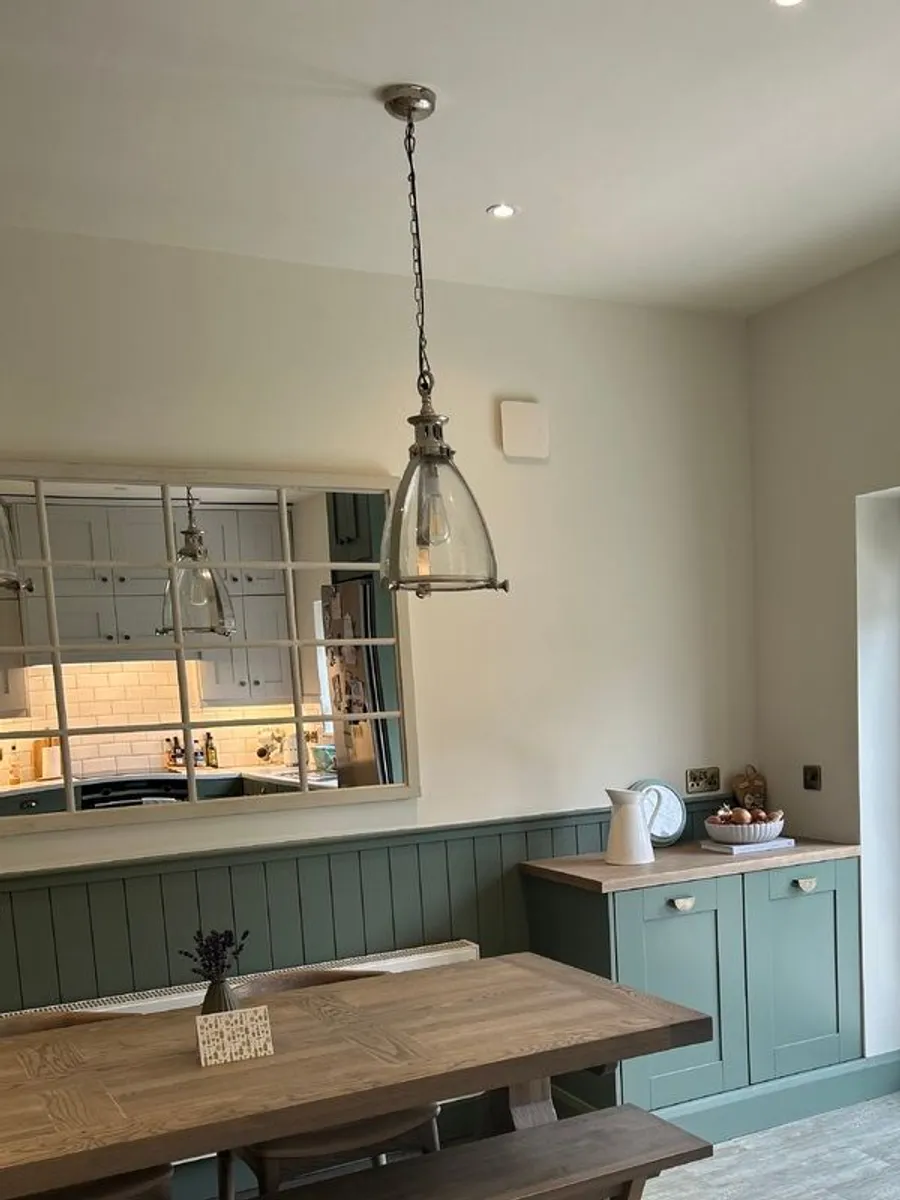 Chrome Glass Lantern Ceiling Light - Image 2