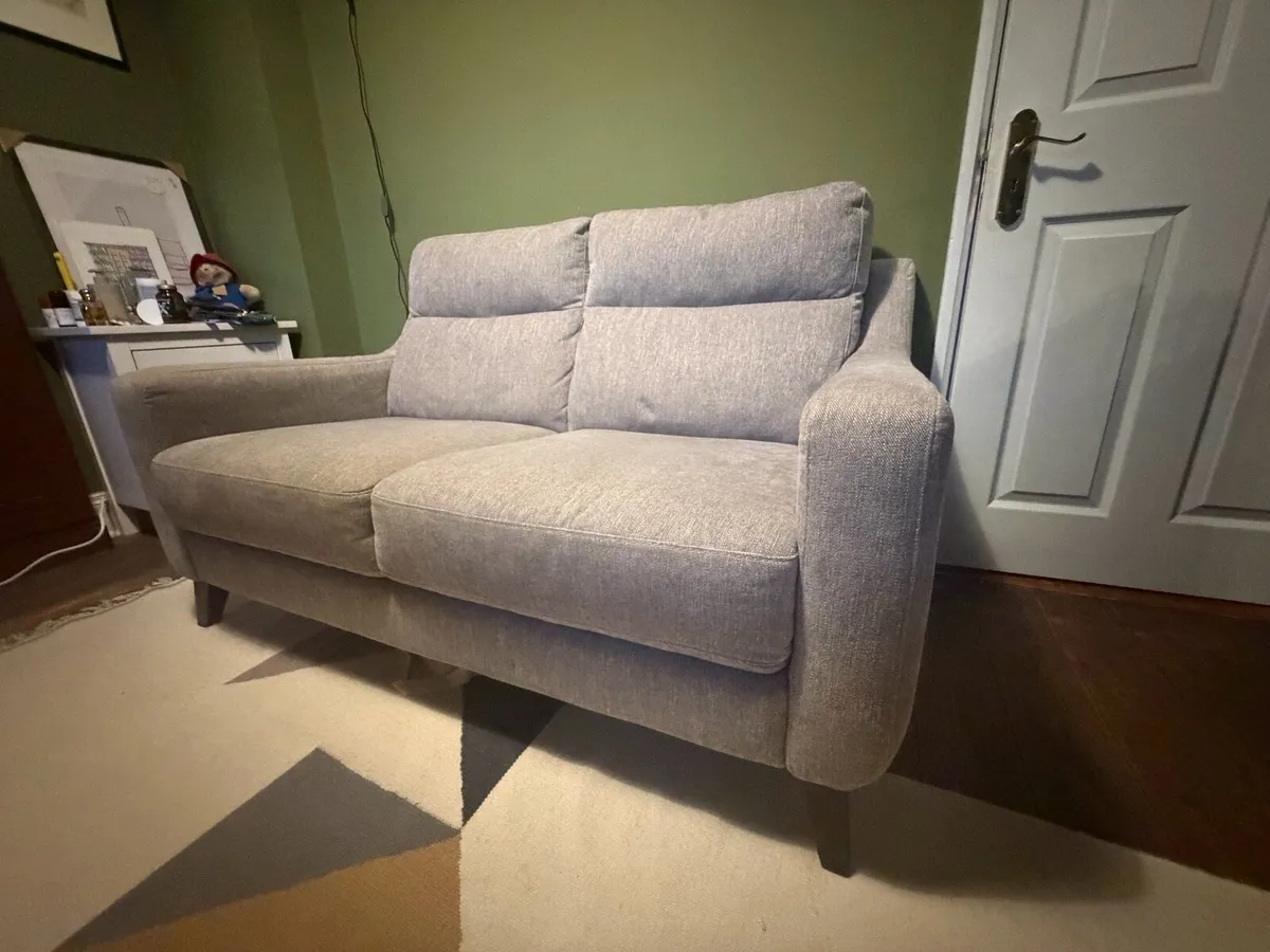 Italian 2 seater Sofa, Light Grey - Image 2