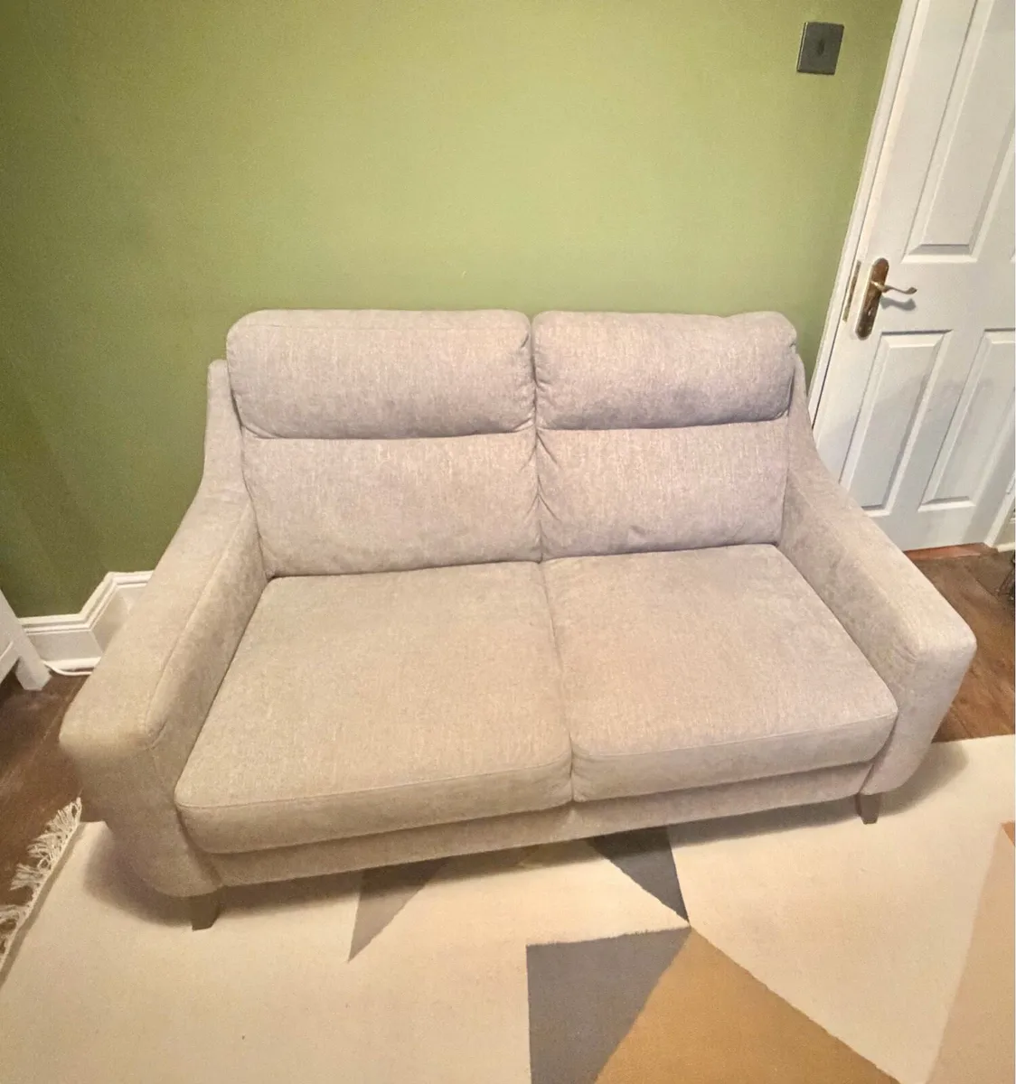Italian 2 seater Sofa, Light Grey - Image 1