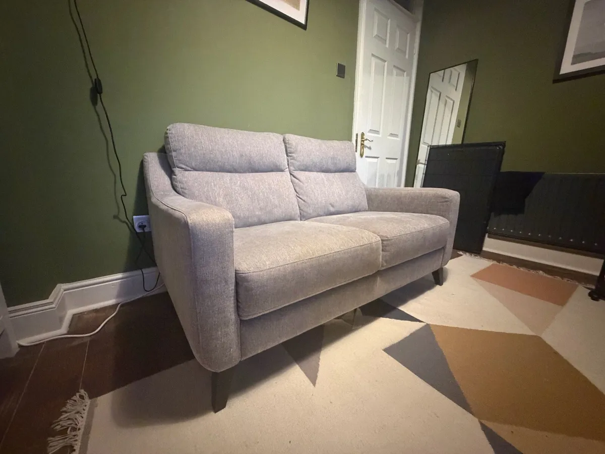 Italian 2 seater Sofa, Light Grey - Image 3