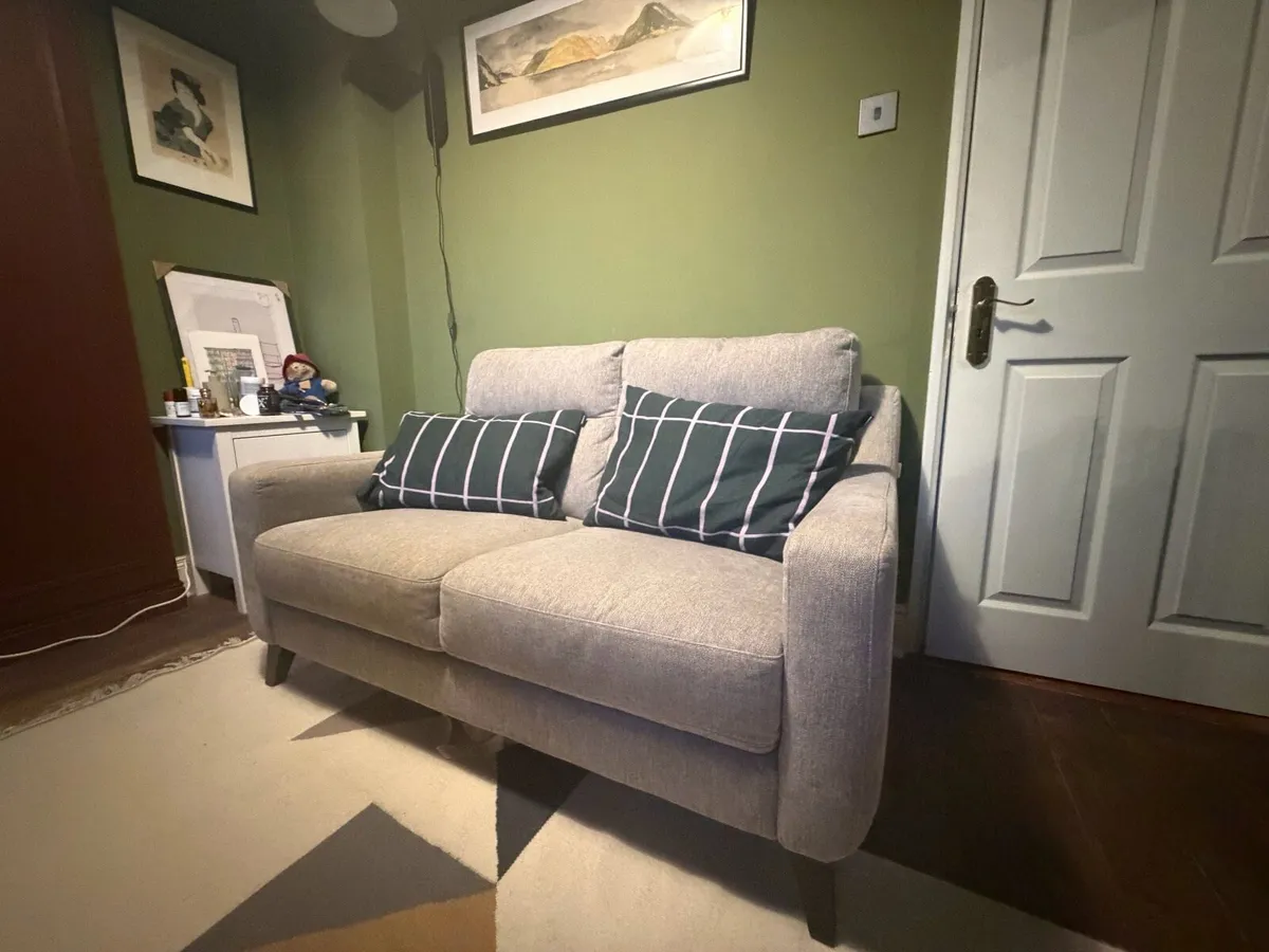 Italian 2 seater Sofa, Light Grey - Image 4