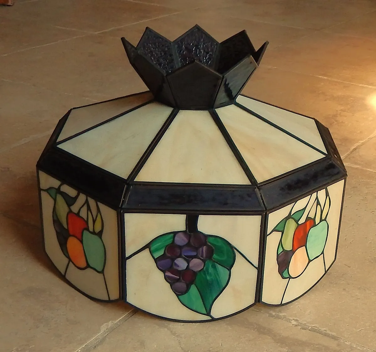 Large Tiffany Style Fruit Theme Glass Shade - Image 2