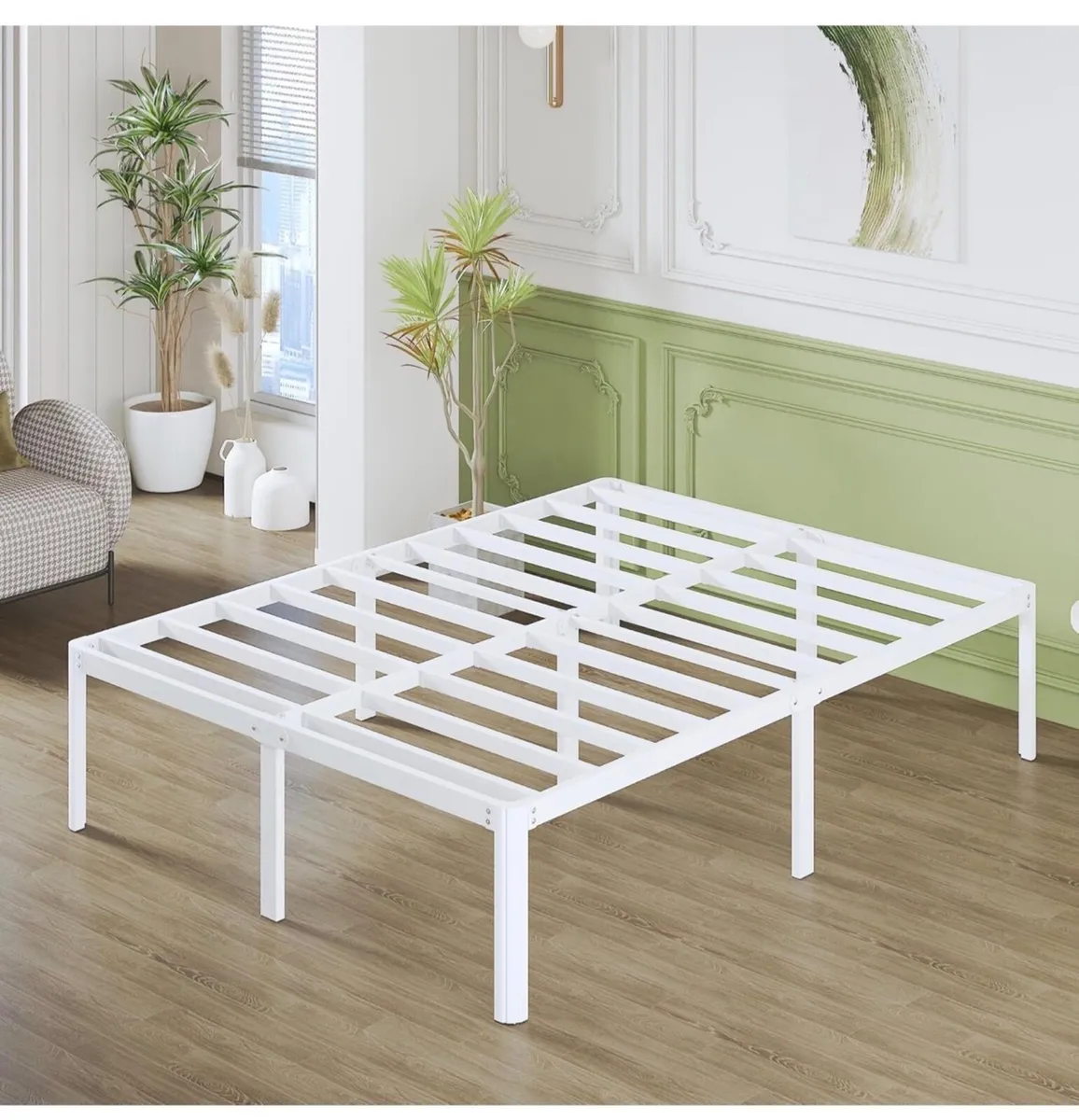 High White King Size Bed Frame 5ft with Rounded Co - Image 4