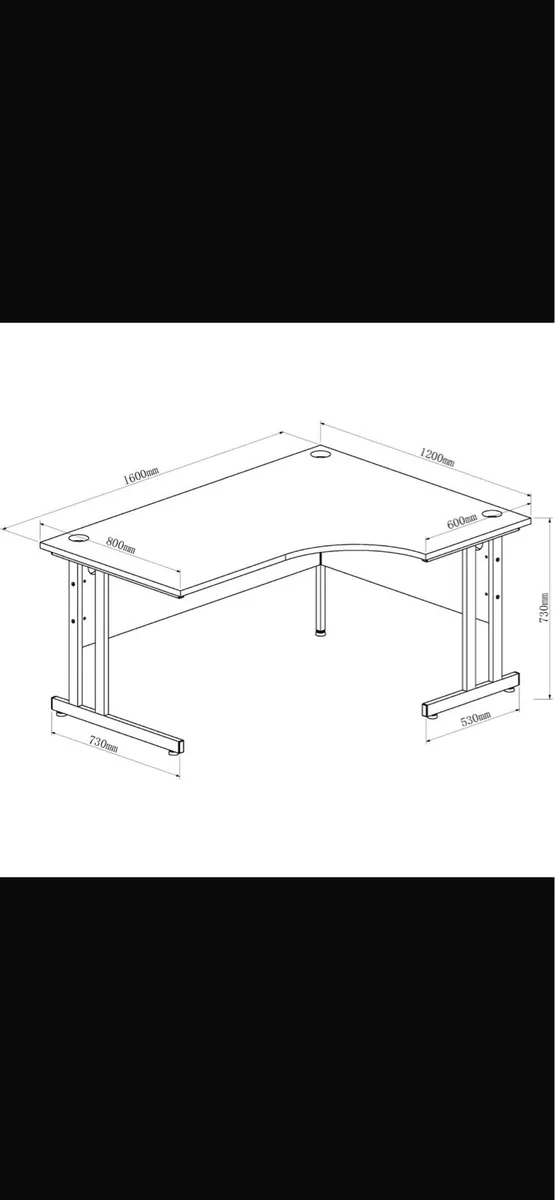 Large L-Shaped Corner Office Desk – 1600 × 1200mm - Image 4