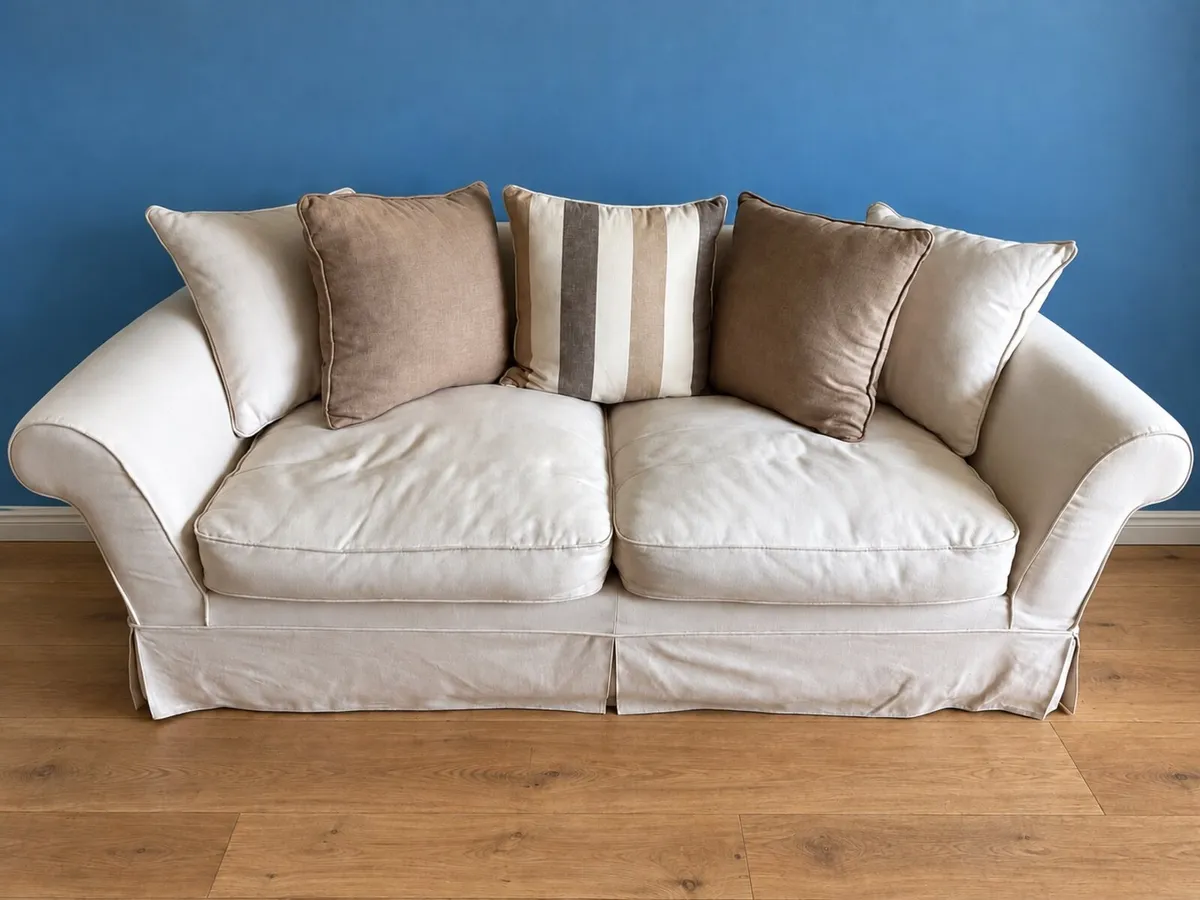 Cream 3+2 Seater Sofa Set – FREE Delivery - Image 2