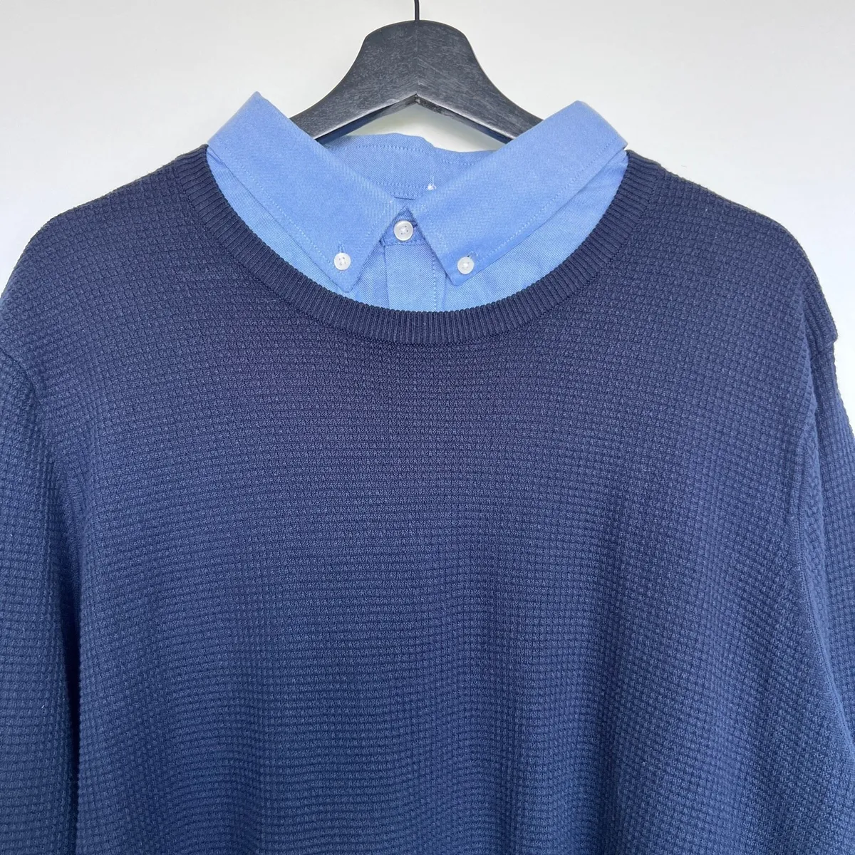 NEW F&F Men’s Navy 2-in-1 Knit Jumper 3XL - Image 2