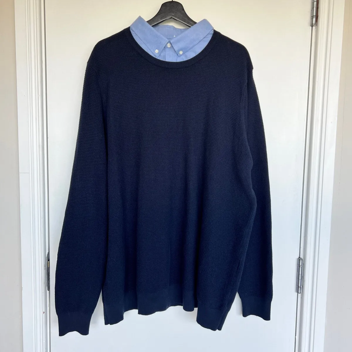 NEW F&F Men’s Navy 2-in-1 Knit Jumper 3XL - Image 1