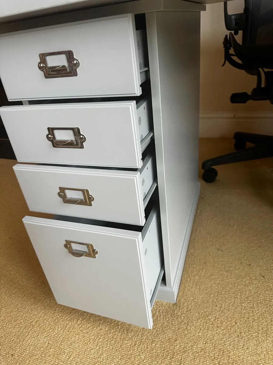 IKEA KLIMPEN Desk with 8 Drawers – Light Grey - Image 4