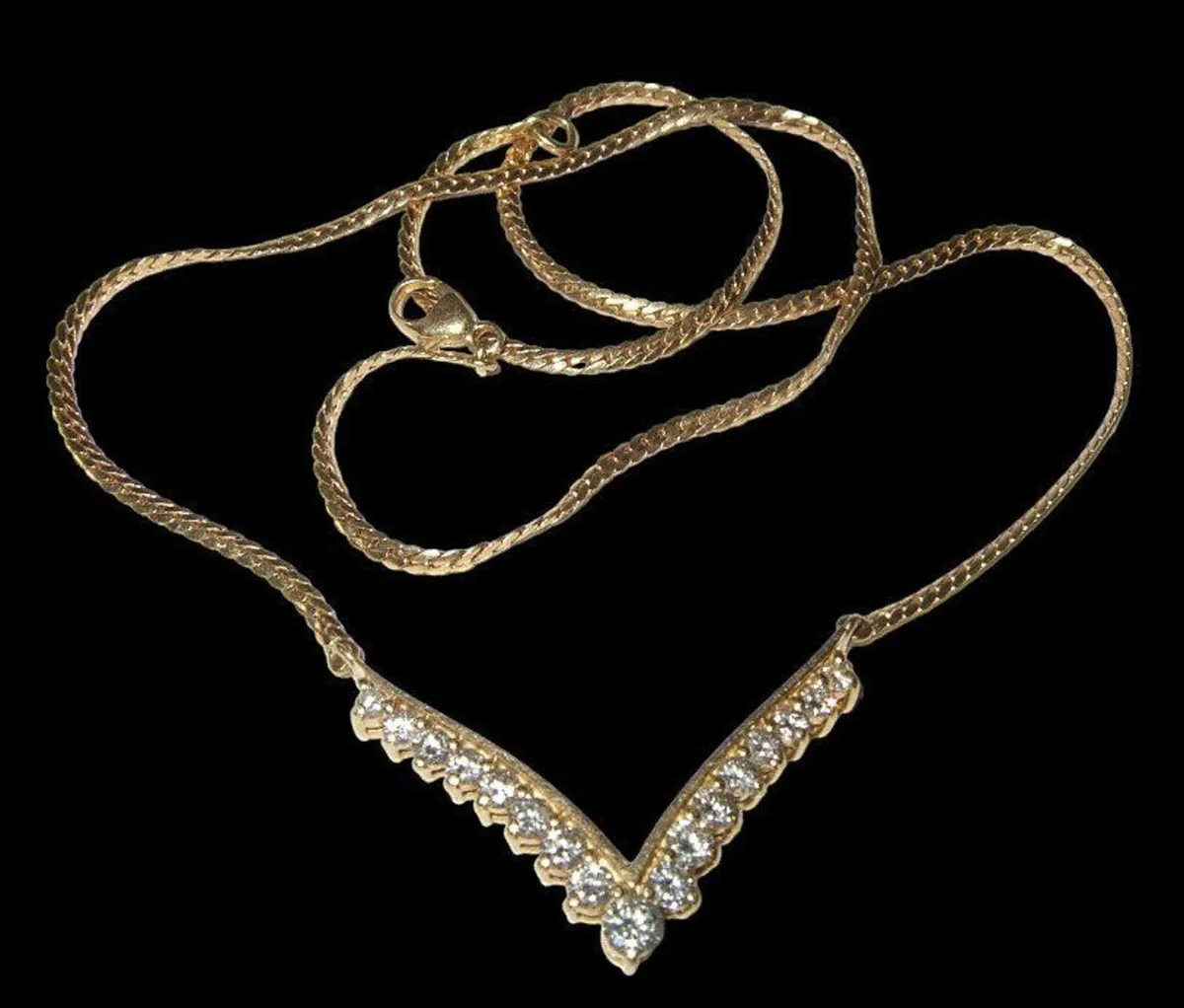 Pristine Vintage 18ct Gold Diamond Necklace - Image 4
