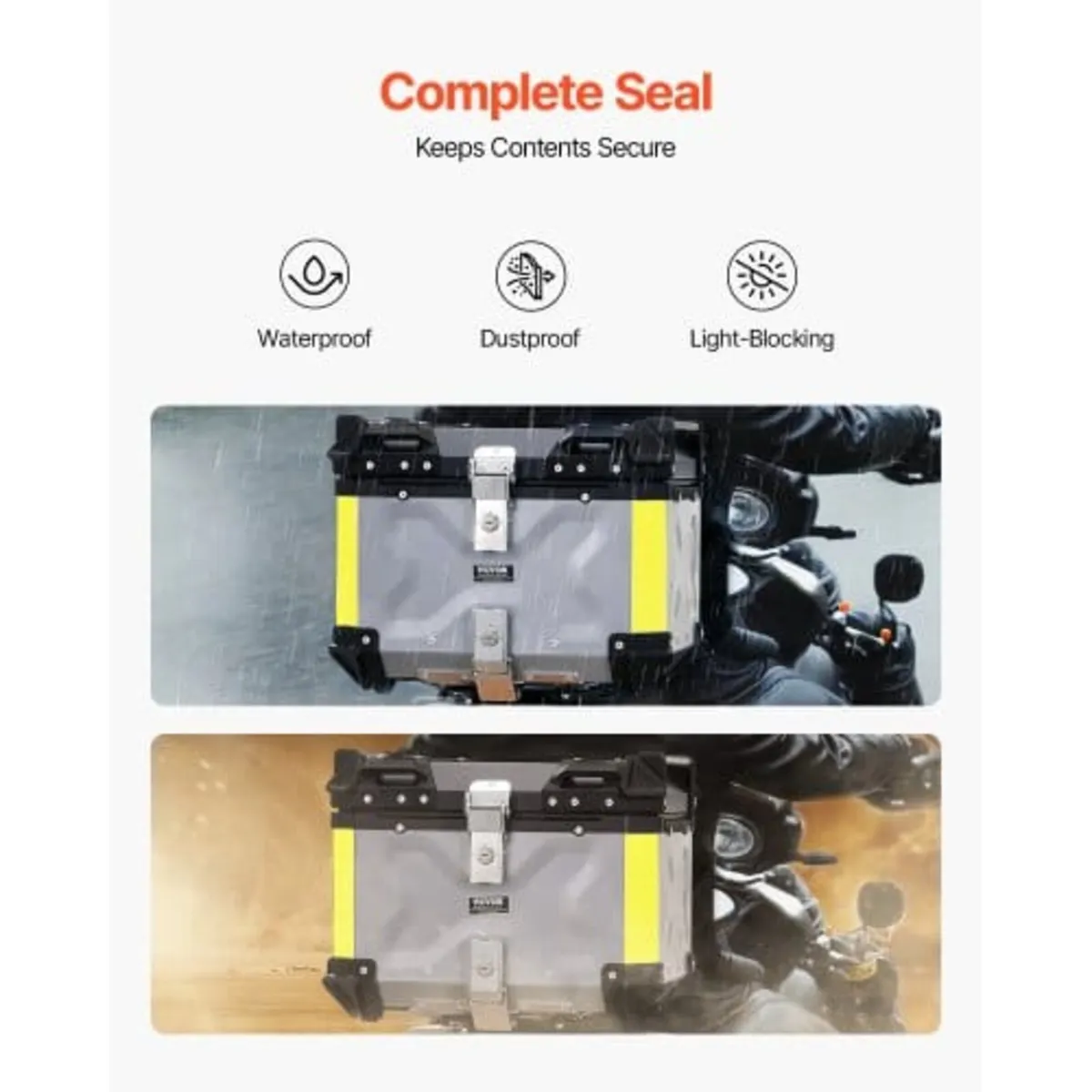 Motorcycle Top Case, Universal Aluminum Alloy Moto - Image 3